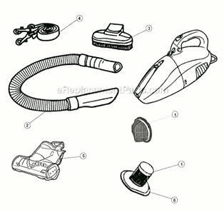 Page A Diagram and Parts List for HDH500  Dirt Devil Hand Vacuum